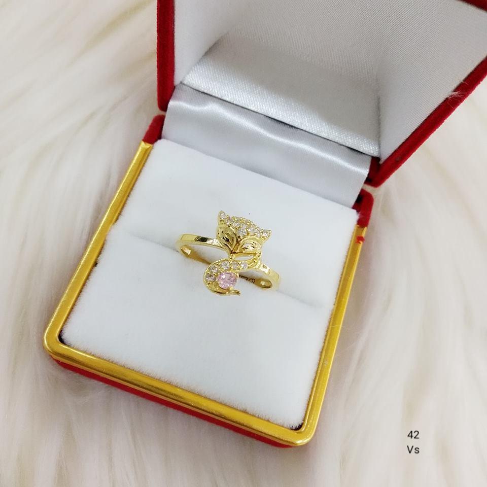 Nhẫn hồ ly vàng 10k đuôi đá NV39
