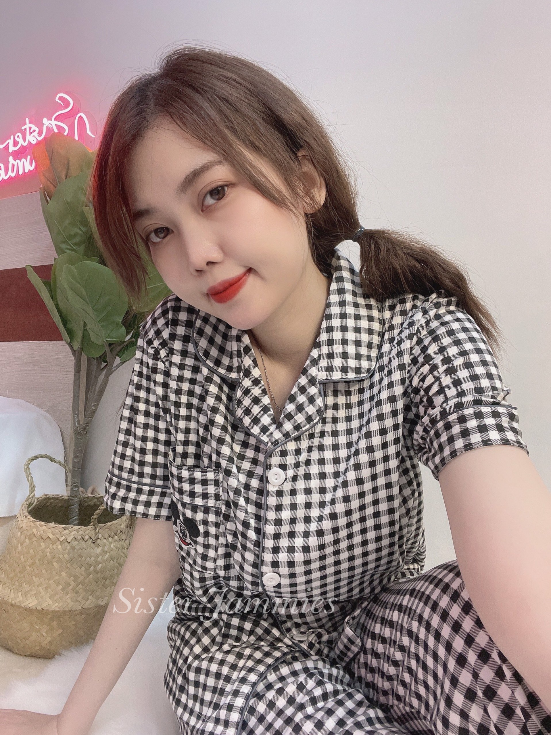 Đồ bộ đồ ngủ pijama nữ Black Caro