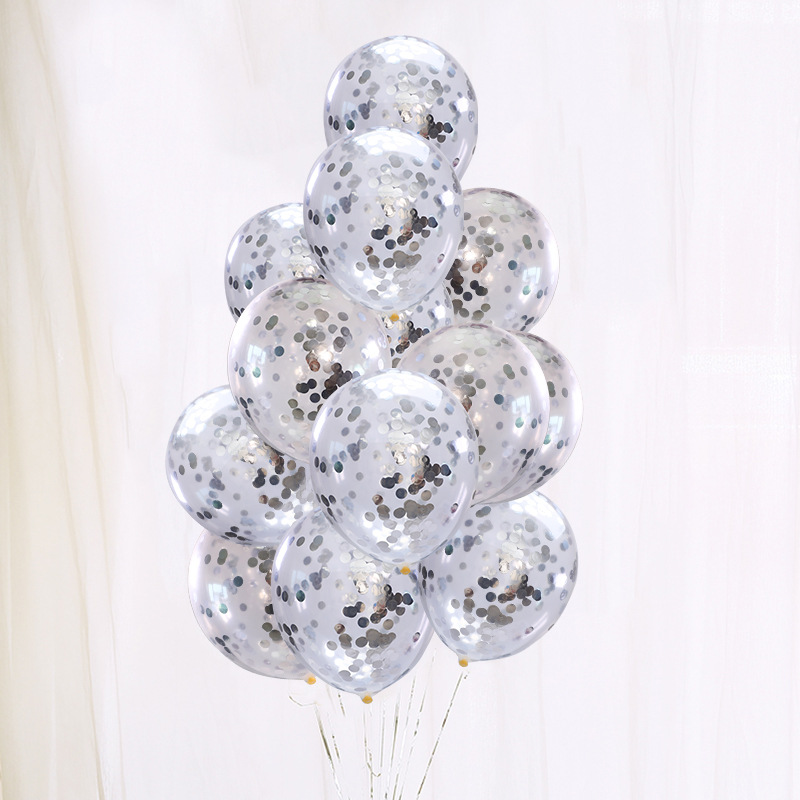 Set 10 Bóng Bay Trong Suốt Sequin 30Cm (size 12 inch)