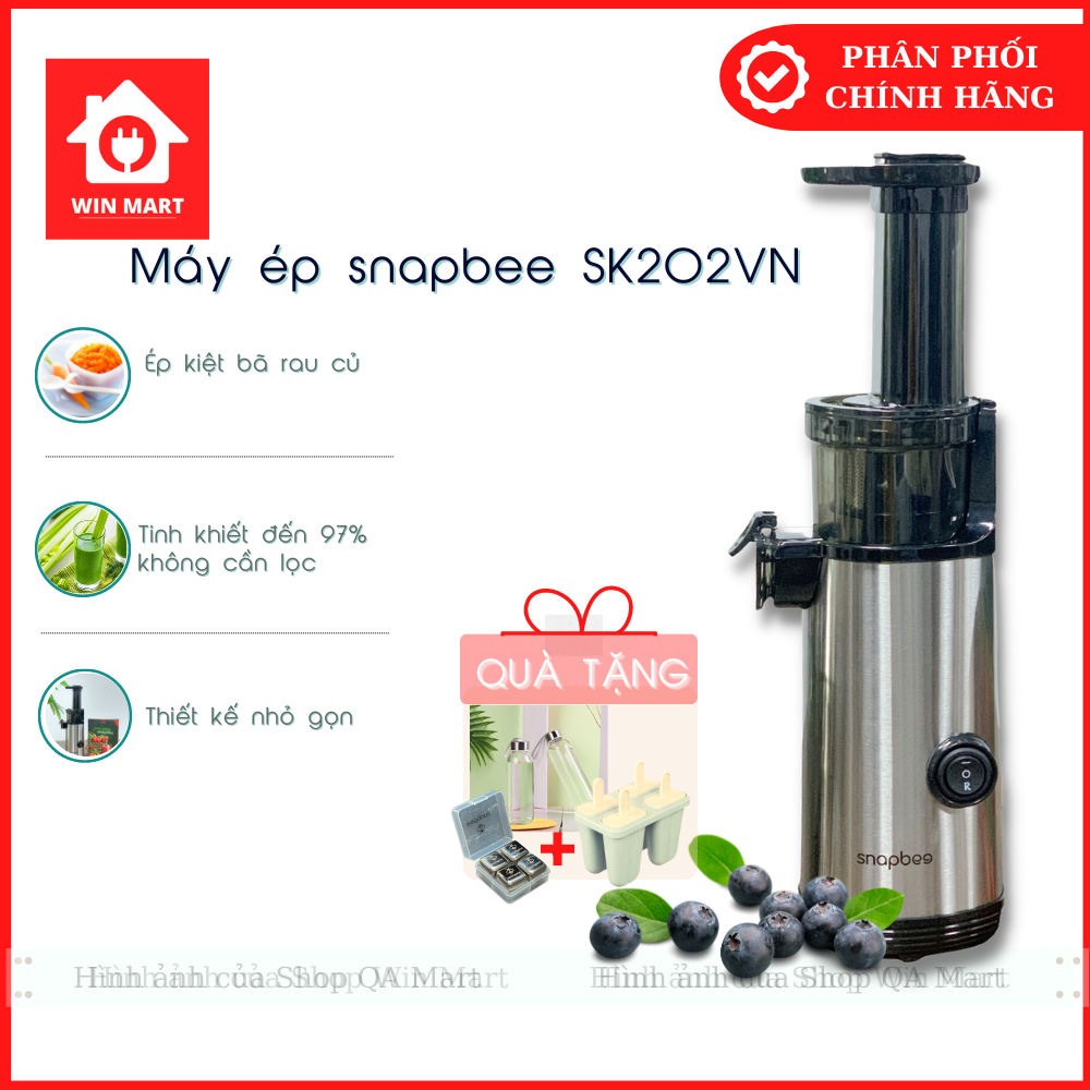 Máy ép hoa quả chậm Snapbee Sk202 kiệt bã, nhỏ gọn, dễ lắp ráp - Chính hãng, bảo hành 24 tháng