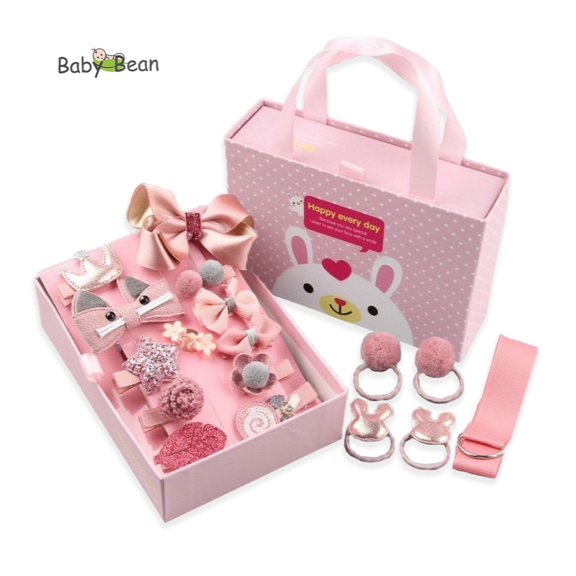 Set Kẹp Tóc 18 món Bé Gái BabyBean