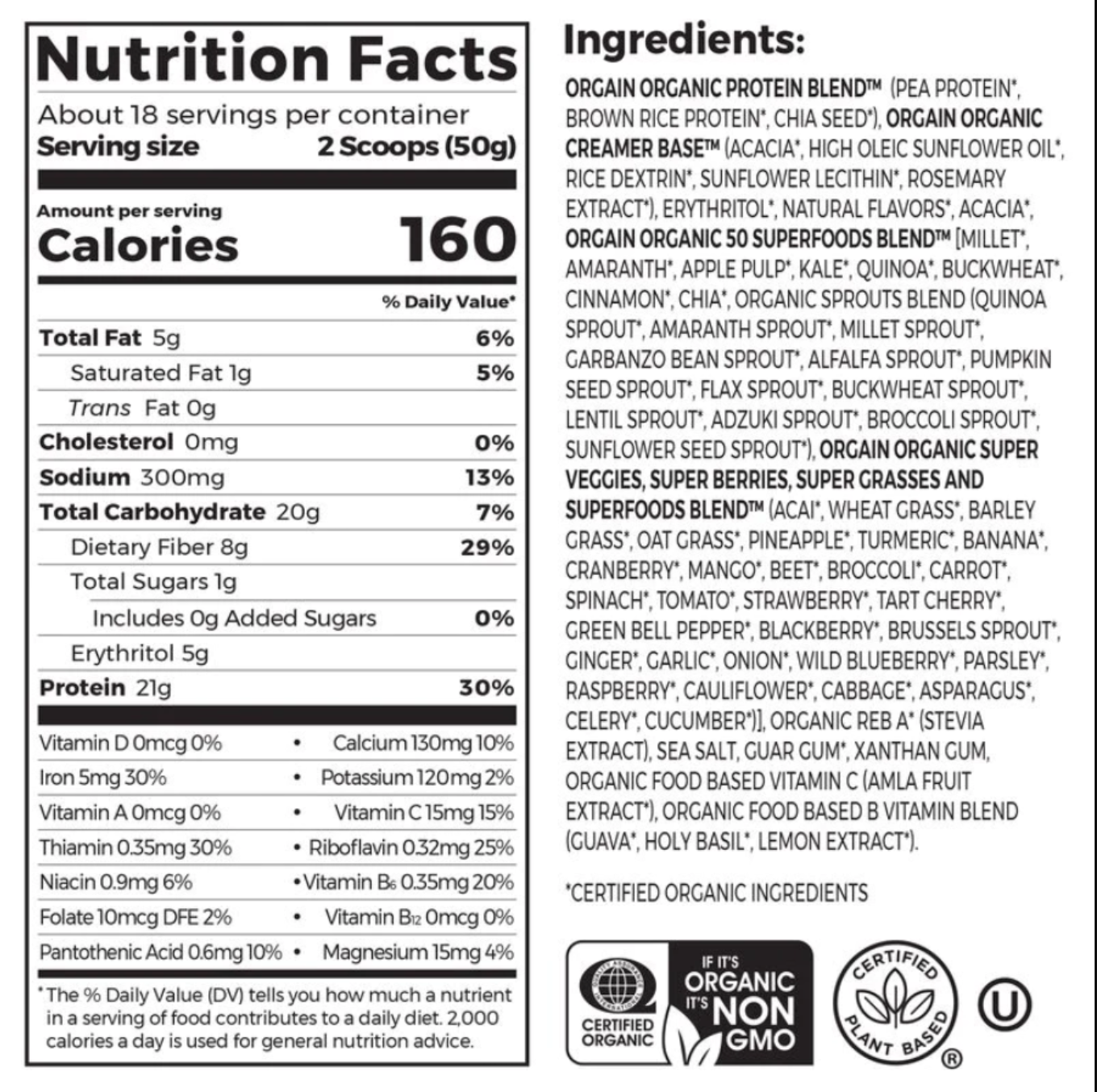 Protein hữu cơ Orgain Organic Protein chính hãng