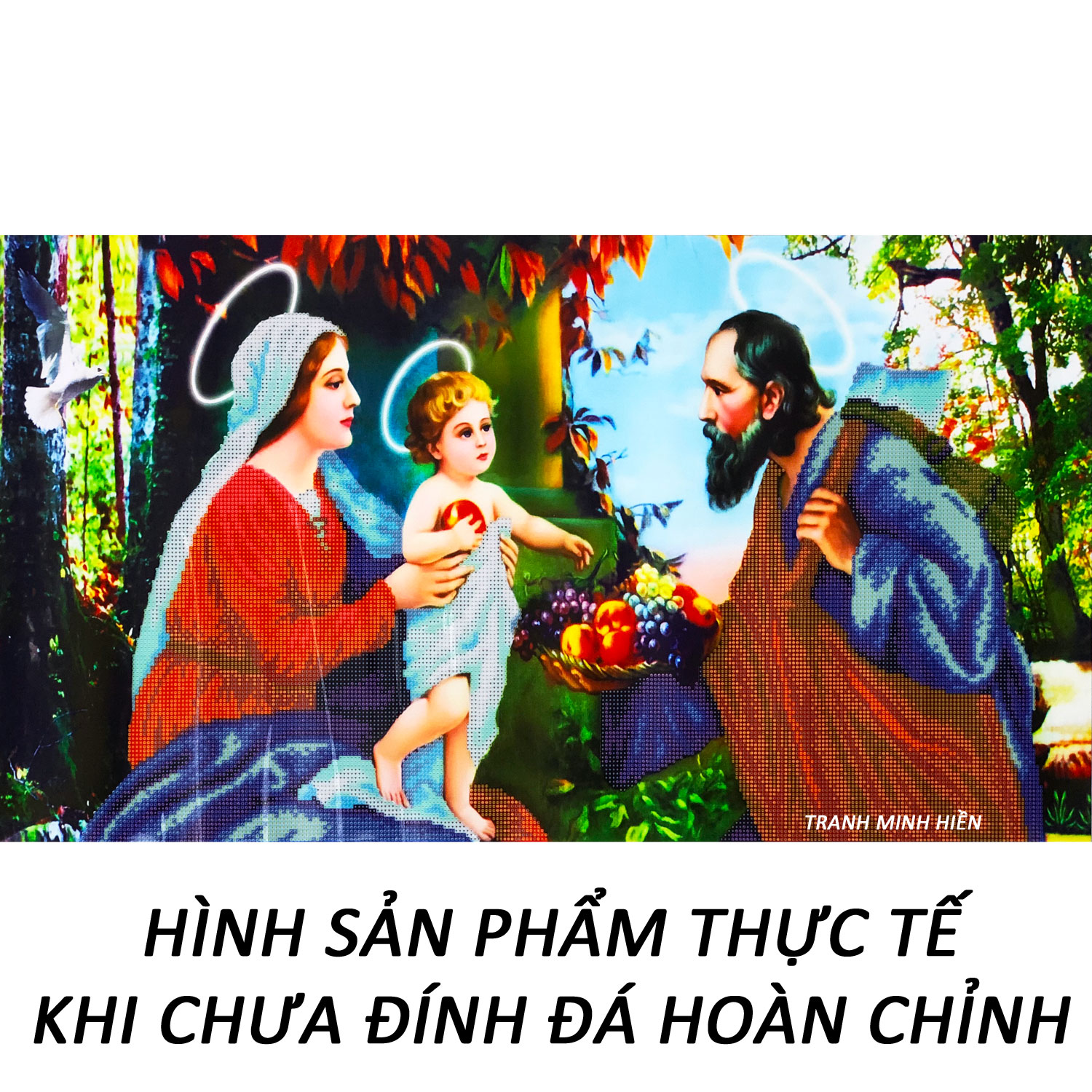 Tranh đính đá 5d - thánh gia 19 - tranh minh hiền