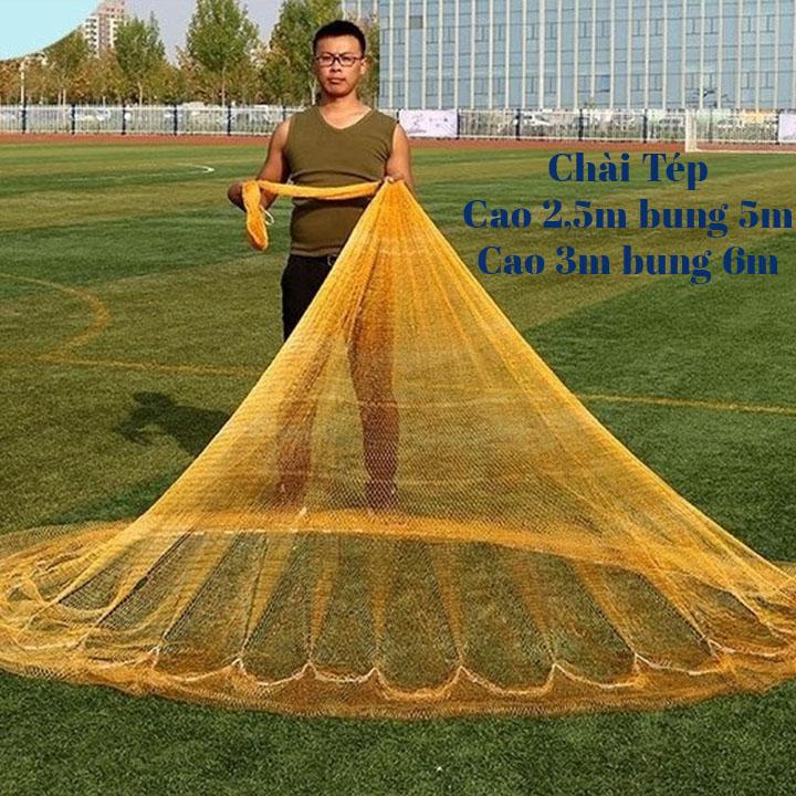 Chài dù tép bắt tép, cá cao 2m5, 3m