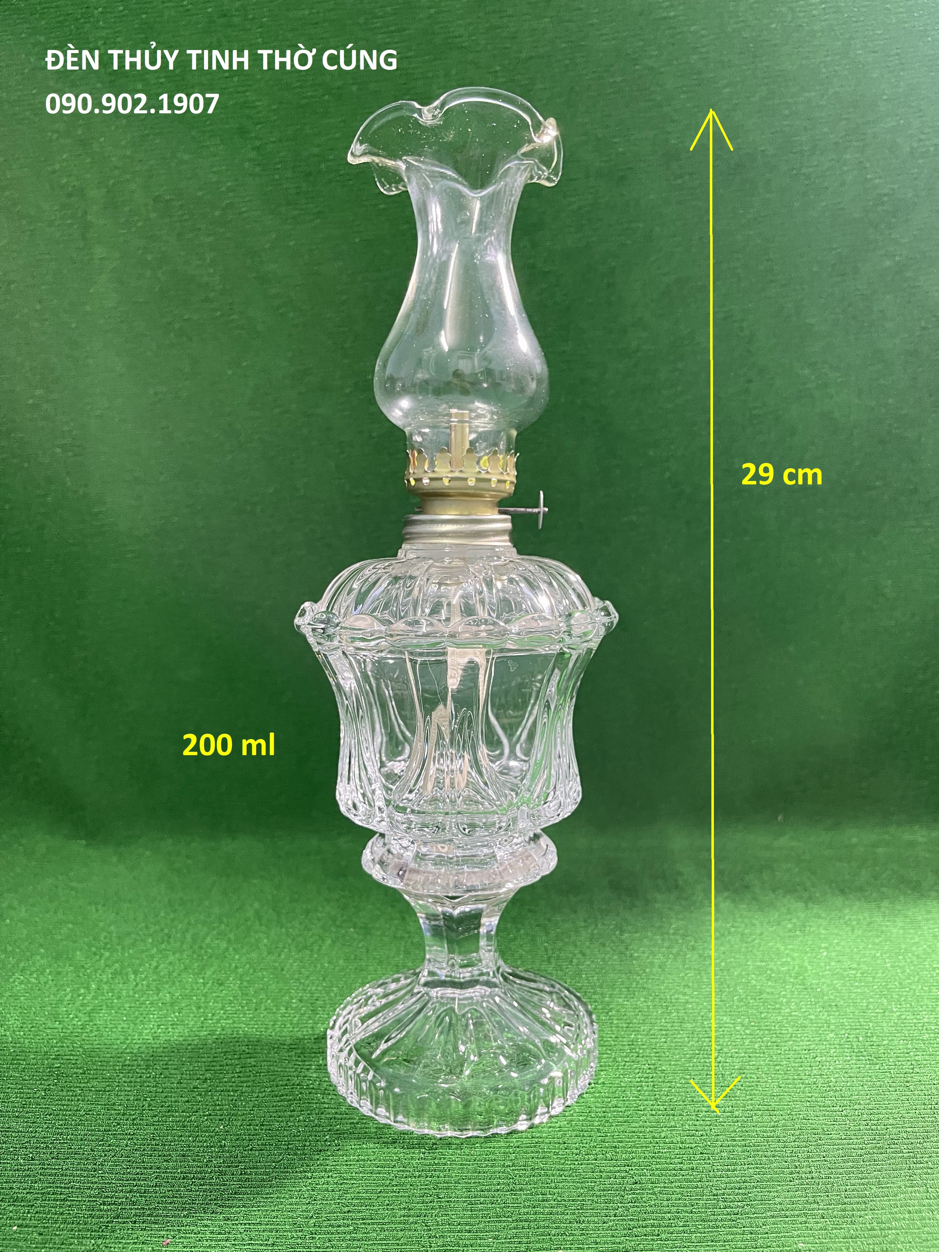 ĐÈN THỦY TINH THỜ CÚNG - THỐ CHÂN