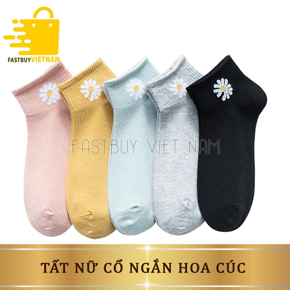 Set 10 Tất Vớ Nam Nữ Mang Giày  Hoa Cúc Thấm Hút Mồ Hôi, Chất Đẹp Không Bị Xù Đi Được 4 Mùa Họa Tiết Siêu Dễ Thương