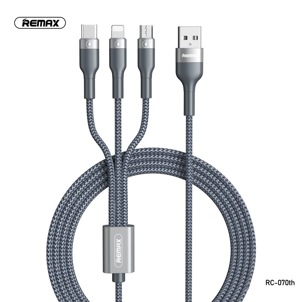 CÁP SẠC REMAX 3 đầu CỔNG RC-070TH MICRO, LIGHTNING, TYPE C