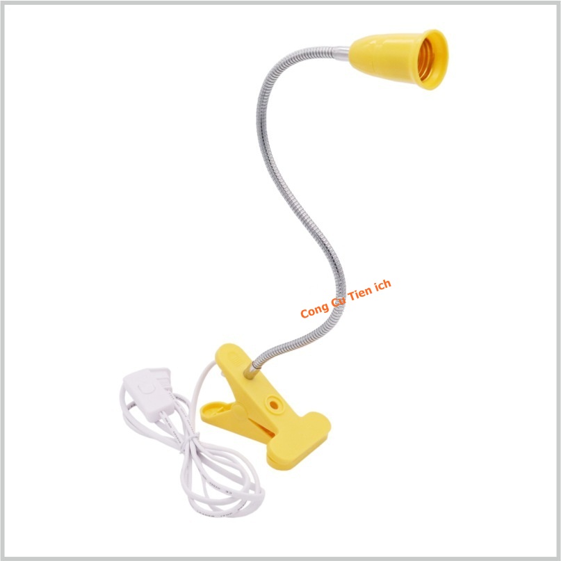 Chân đèn kẹp 40cm đui vặn E27 - Chọn màu theo ý thích