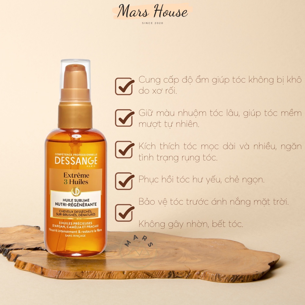 Dầu Dưỡng Tóc Dessange Extreme 3 Huiles 100ml