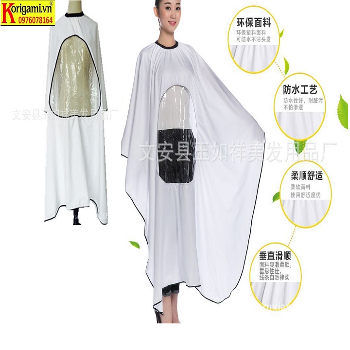 ÁO CHOÀNG CẮT TÓC CÓ KÍNH - Đen