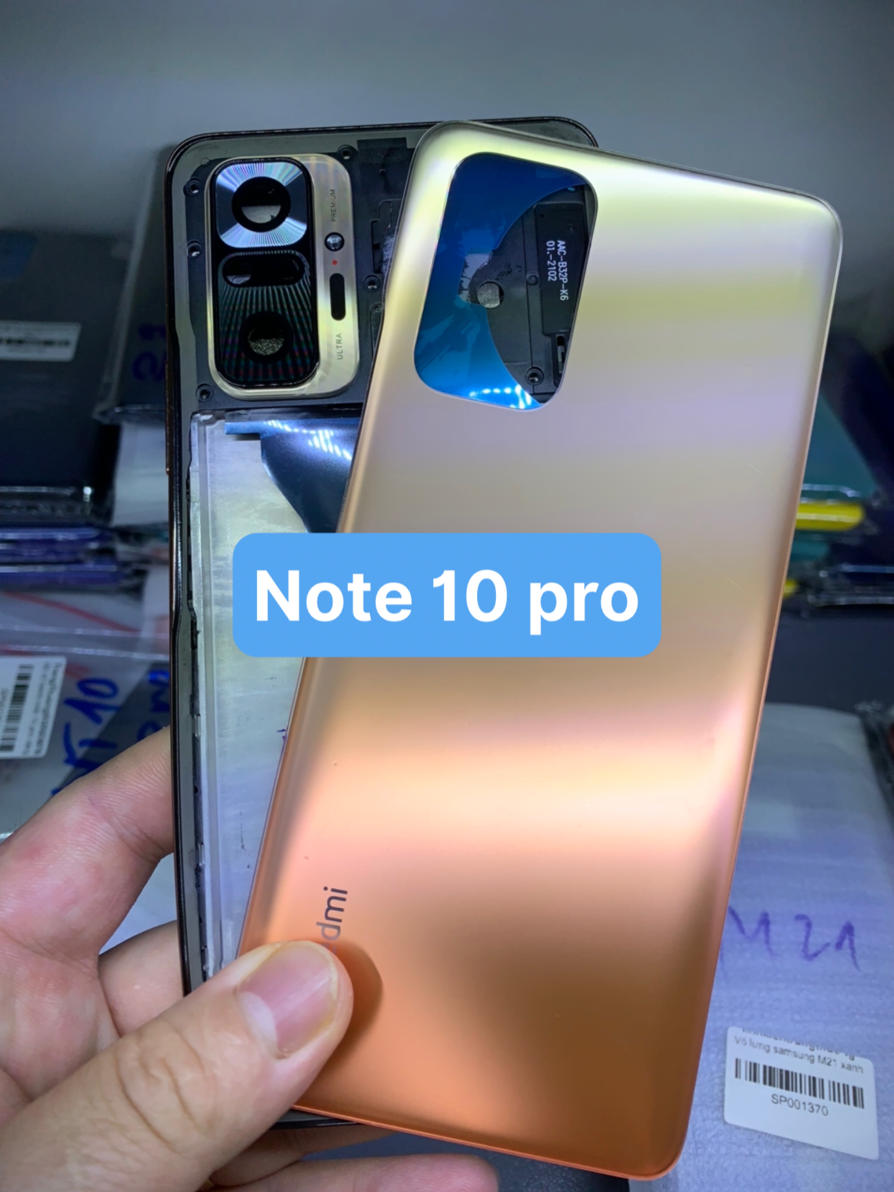 Bộ xương vỏ Xiaomi redmi note 10 pro, kèm kính cam