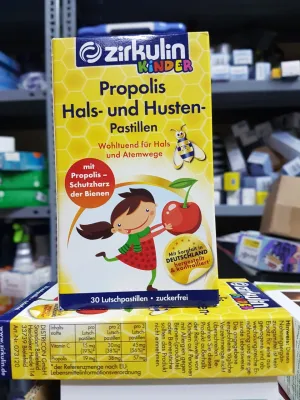 Kẹo ngậm ho Zirkulin Kinder Propolis Hals und Husten của Đức