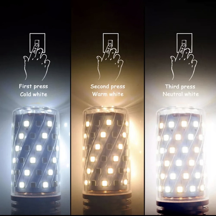 Vimite 12/16W  LED Corn Bulb E14/E27 3 Color Energy Saving Bulb Night Light Eye Protection Decoration lamp