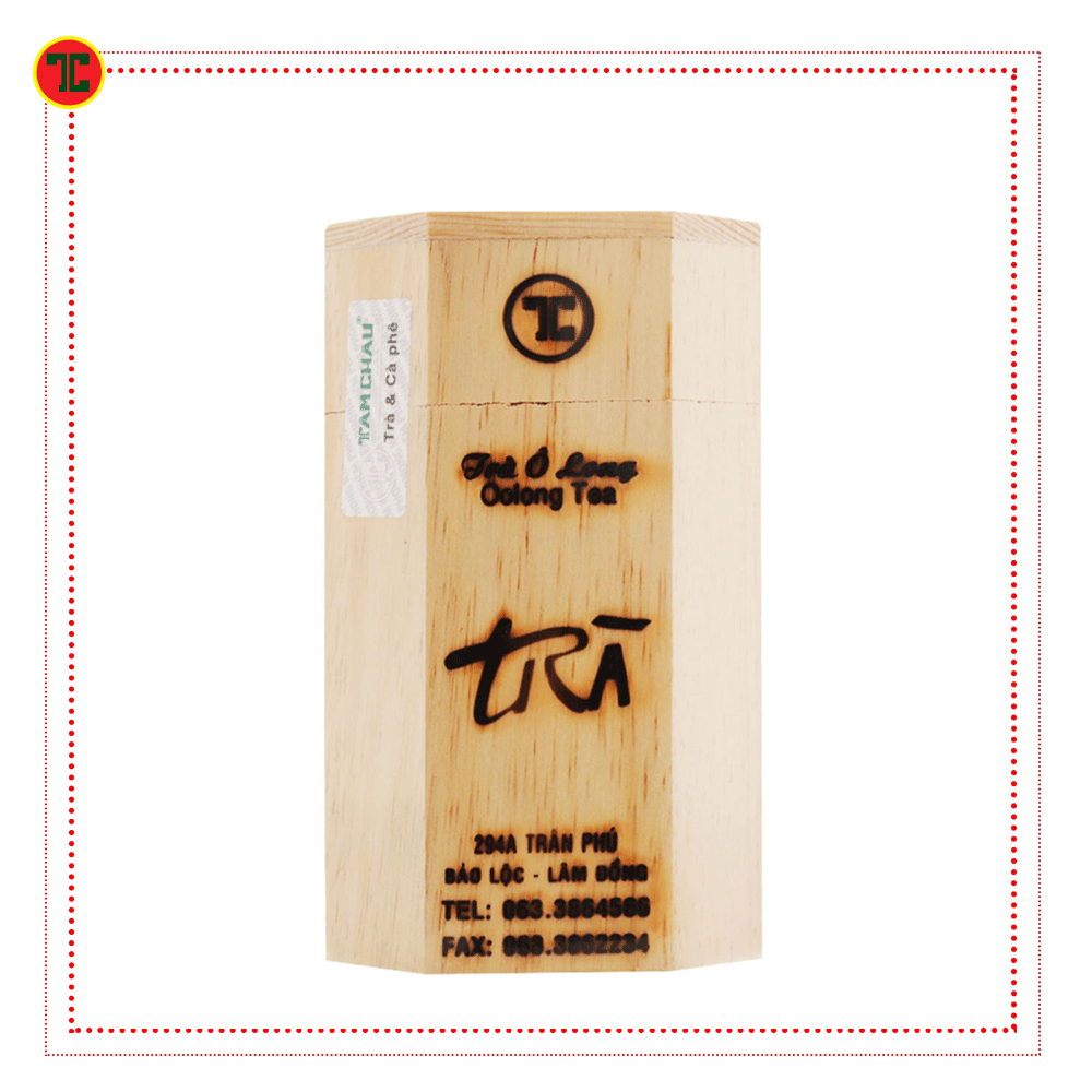 [HCM]Trà Ô long (Oolong) Tâm Châu hôp gỗ 100gr