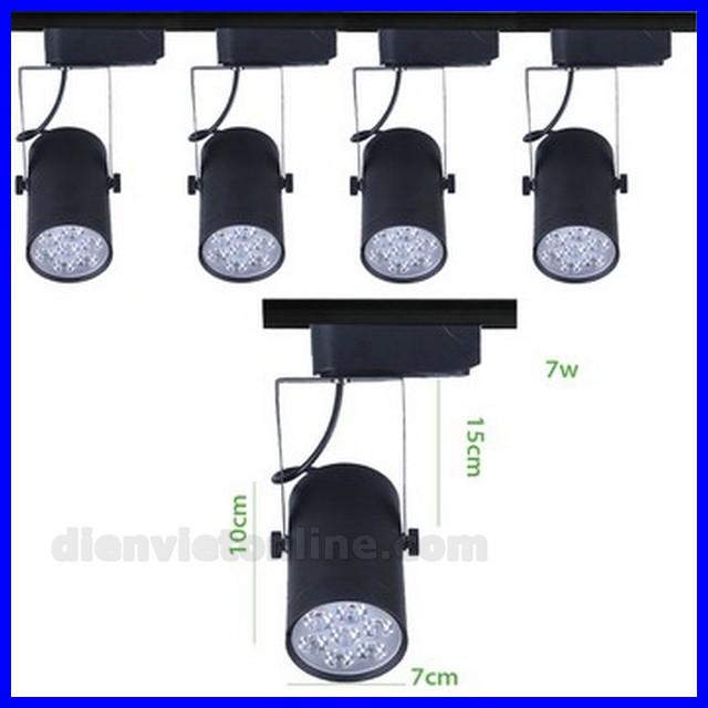[Combo] 3 đèn pha ray 7W + 1 thanh ray 1M cao cấp ( màu Đen ) - Điện Việt