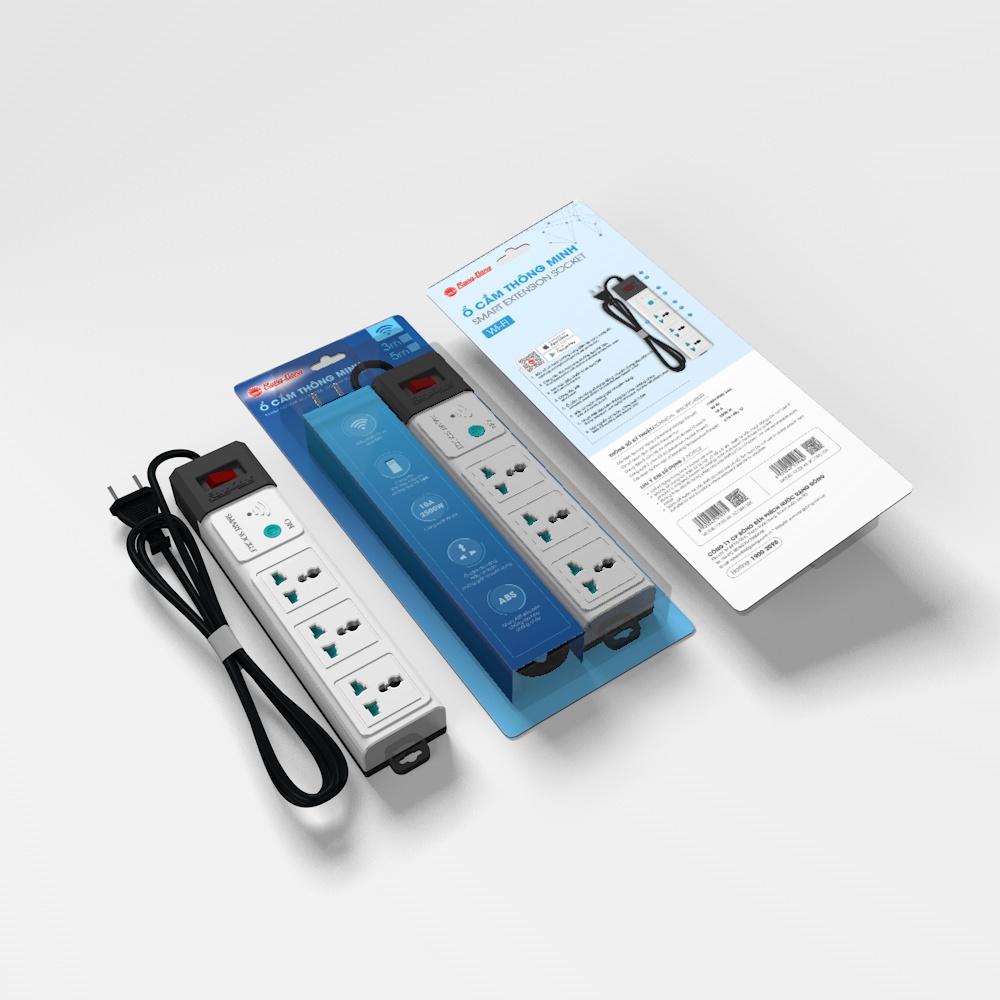 Ổ cắm thông minh Wifi 5m Rạng Đông Model: OC02.WF 3C/5M/10A cam kết hàng chính hãng có bảo hành