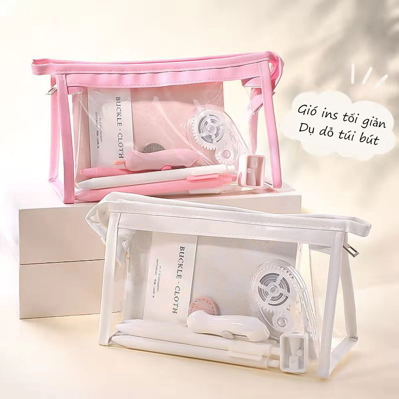 Multi-function storage bag large capacity canvas pencil case student pencil holder stationery storage