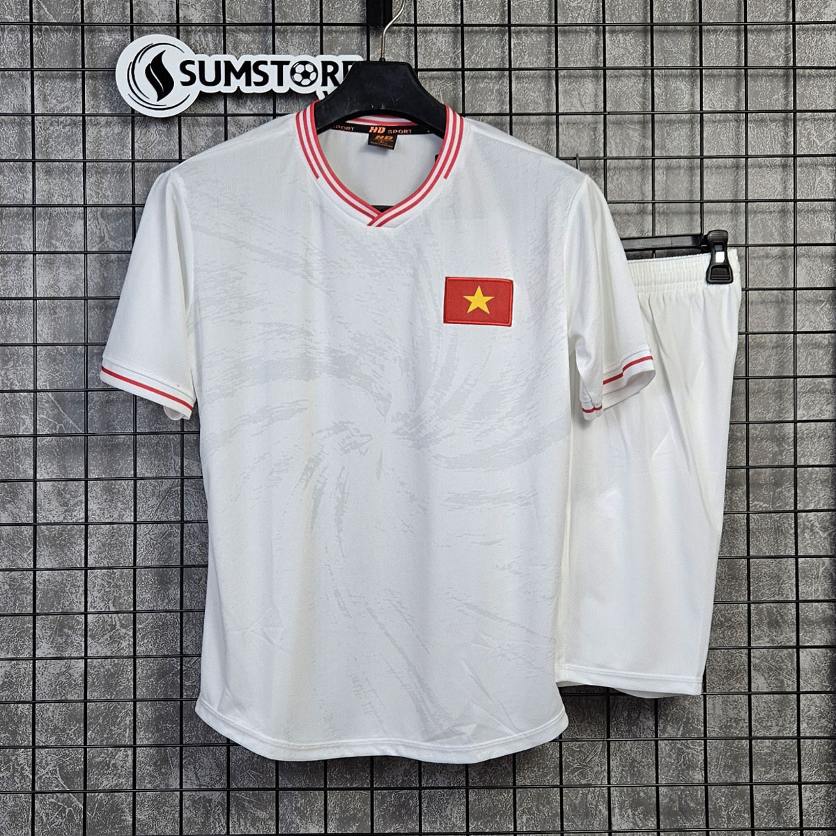 Bộ Áo Đá Banh Đội Tuyển Việt Nam Trắng - Đồ Thể Thao Bóng Đá 2024