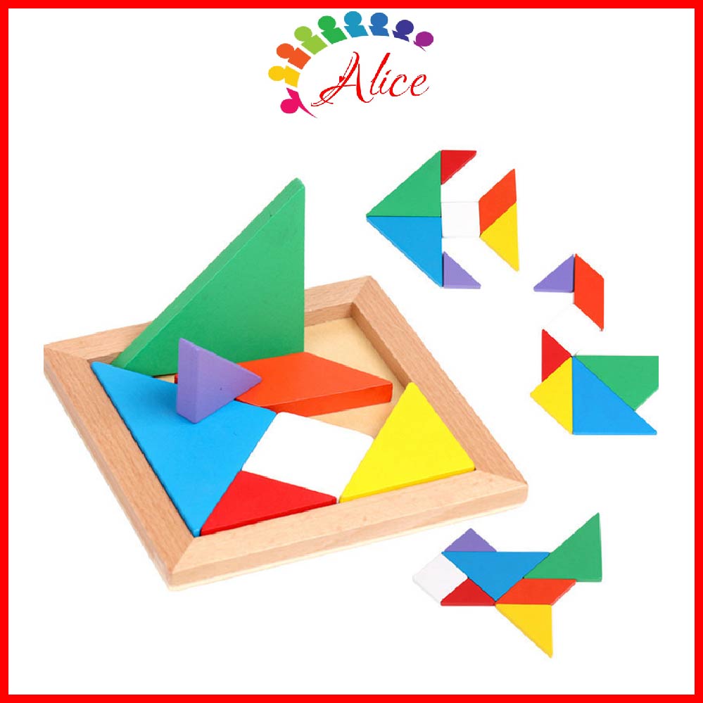[HCM]Xếp hình trí uẩn 7 mảnh - Tangram - Đồ chơi thông minh cho bé