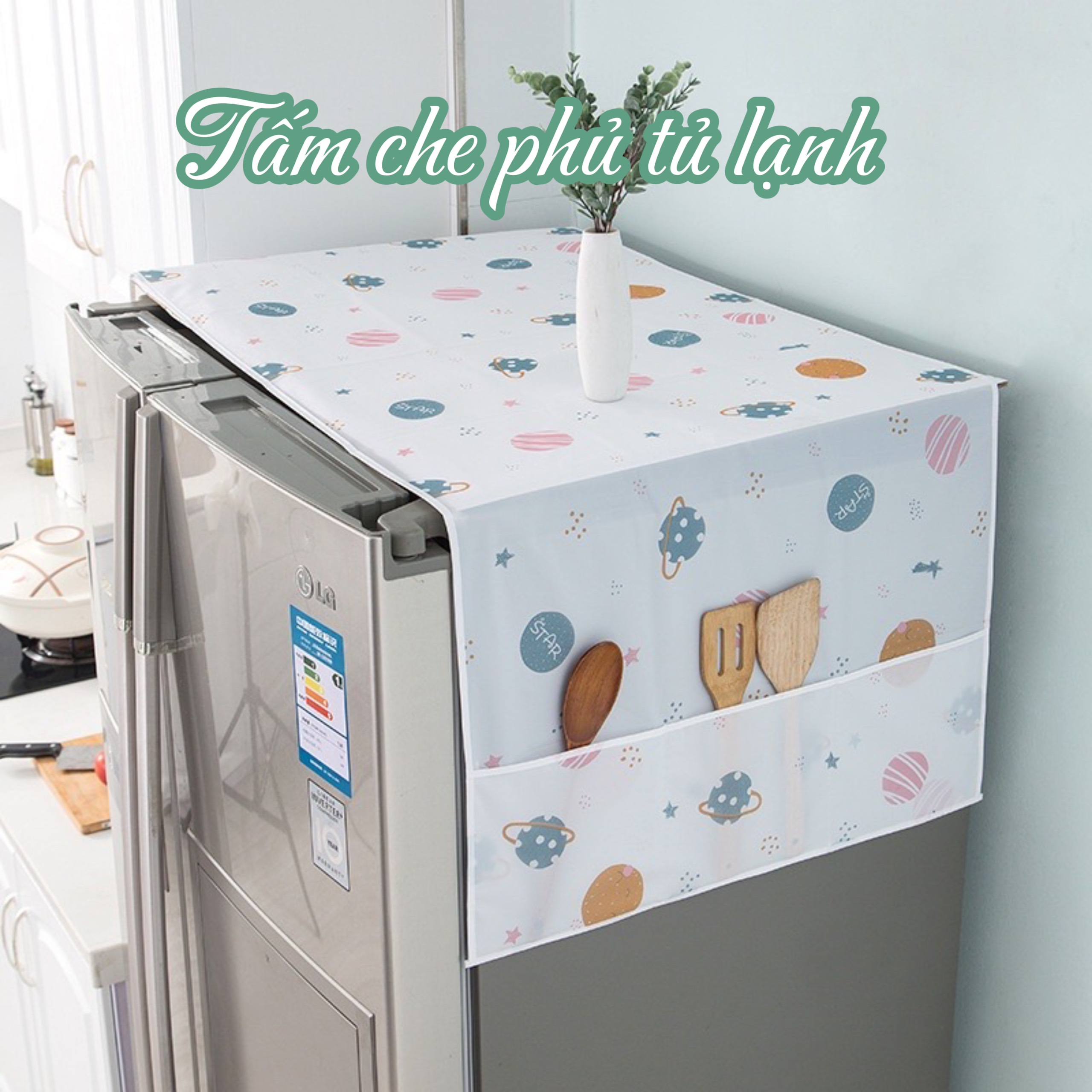 Tấm phủ tủ lạnh chống bụi, chống trầy xước tiện dụng