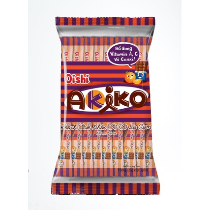 Bánh snack que có nhân Oishi Akiko các vị gói 160g 20 que