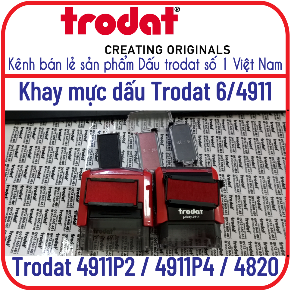 Khay mực dấu hãng Trodar (Dấu liền mực)