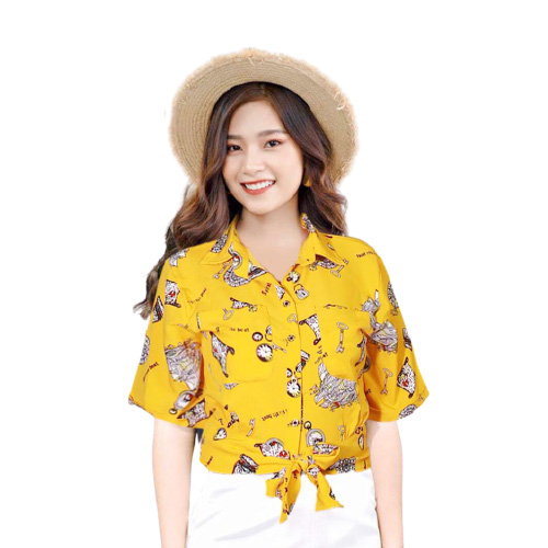 [HCM]Áo  Sơ Mi  Nữ  Cao Cấp In Bông Hoa Thời Trang Xuân Hè Sản Phẩm Mới Acc06