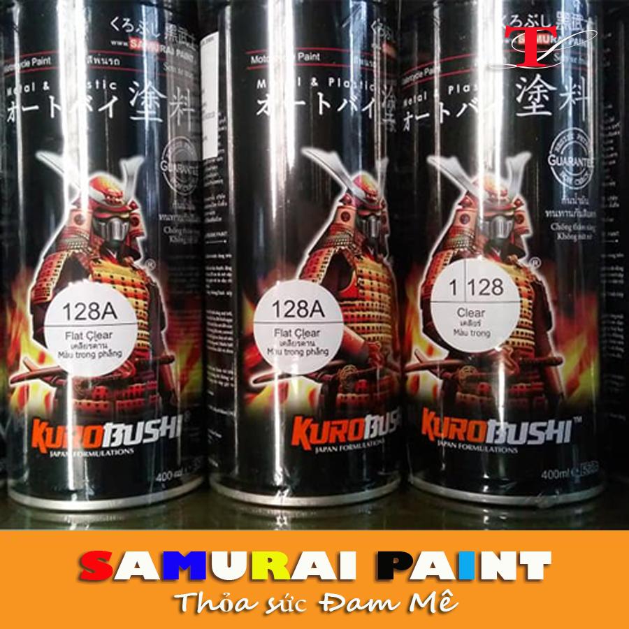 Sơn samurai phủ bóng - Chai sơn phủ bóng mờ 128a sơn xịt samurai