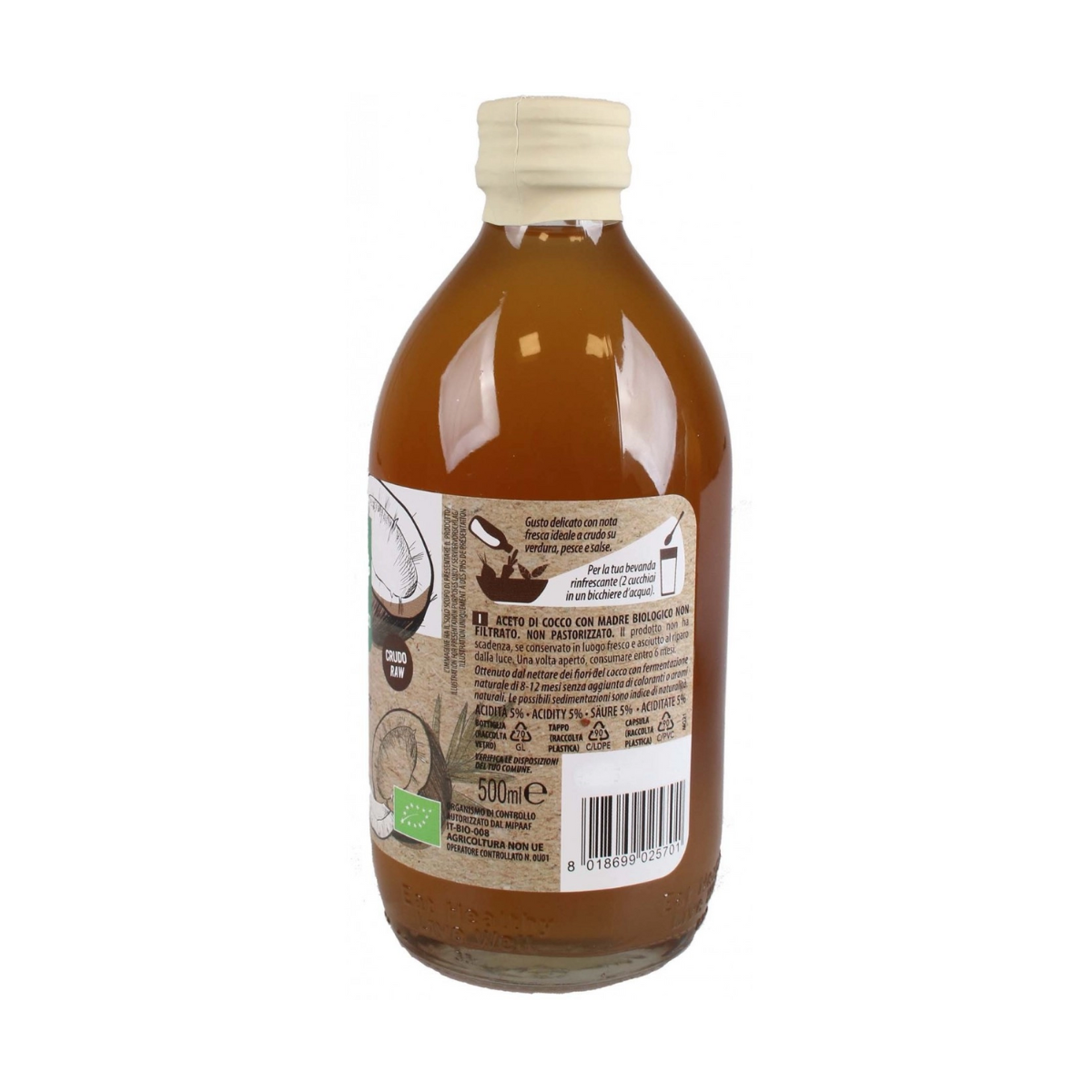 Giấm dừa hữu cơ Coconut (Có giấm cái) 500ml - ProBios