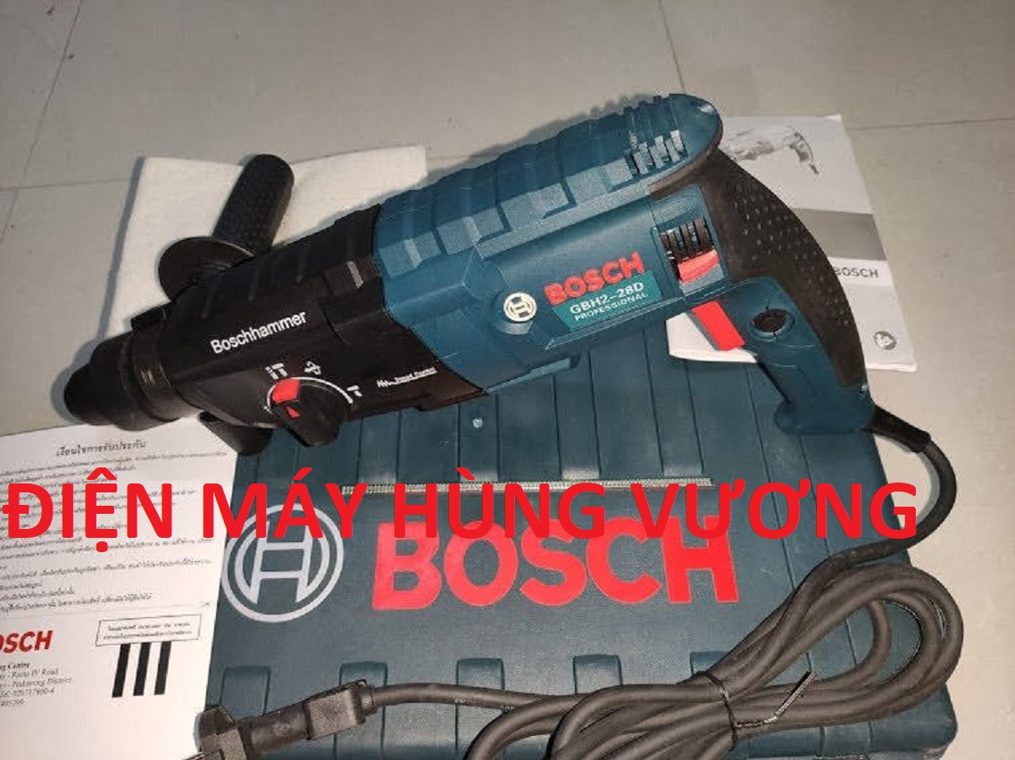Máy khoan bê tông Bosh GBH2-28D, 1200W, đủ 3 chức năng khoan gỗ sắt, bê tông và đục bê tông, xuất xứ BOSH Thái Lan (loại có một măng danh)