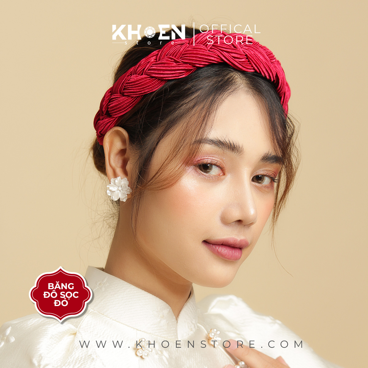Cài tóc - Băng đô dạng mấn bính sọc xếp li (Nhiều màu) - Khoen Store