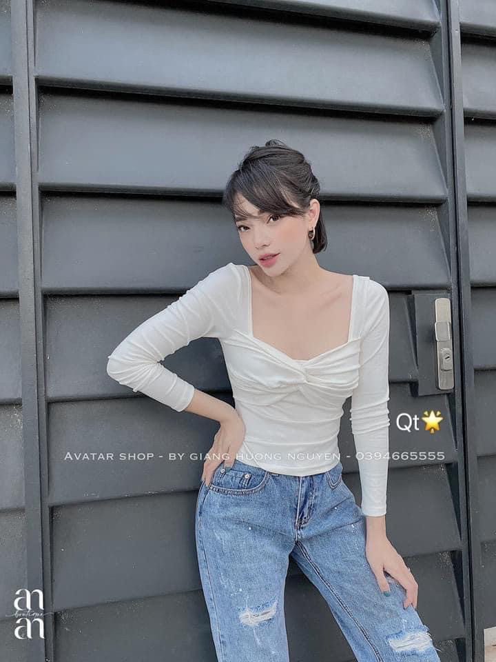 Áo Kiểu Borip Tay Dài Hot Trend Xoắn Ngực Thời Trang Mùa Thu TTKXA0017