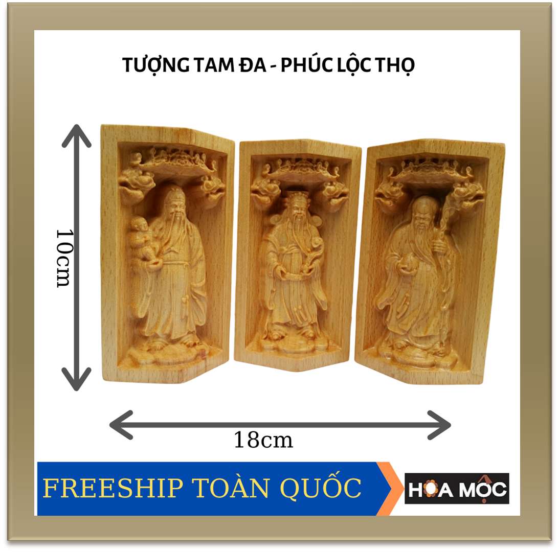 HỘP TƯỢNG GỖ TAM ĐA - PHÚC LỘC THỌ