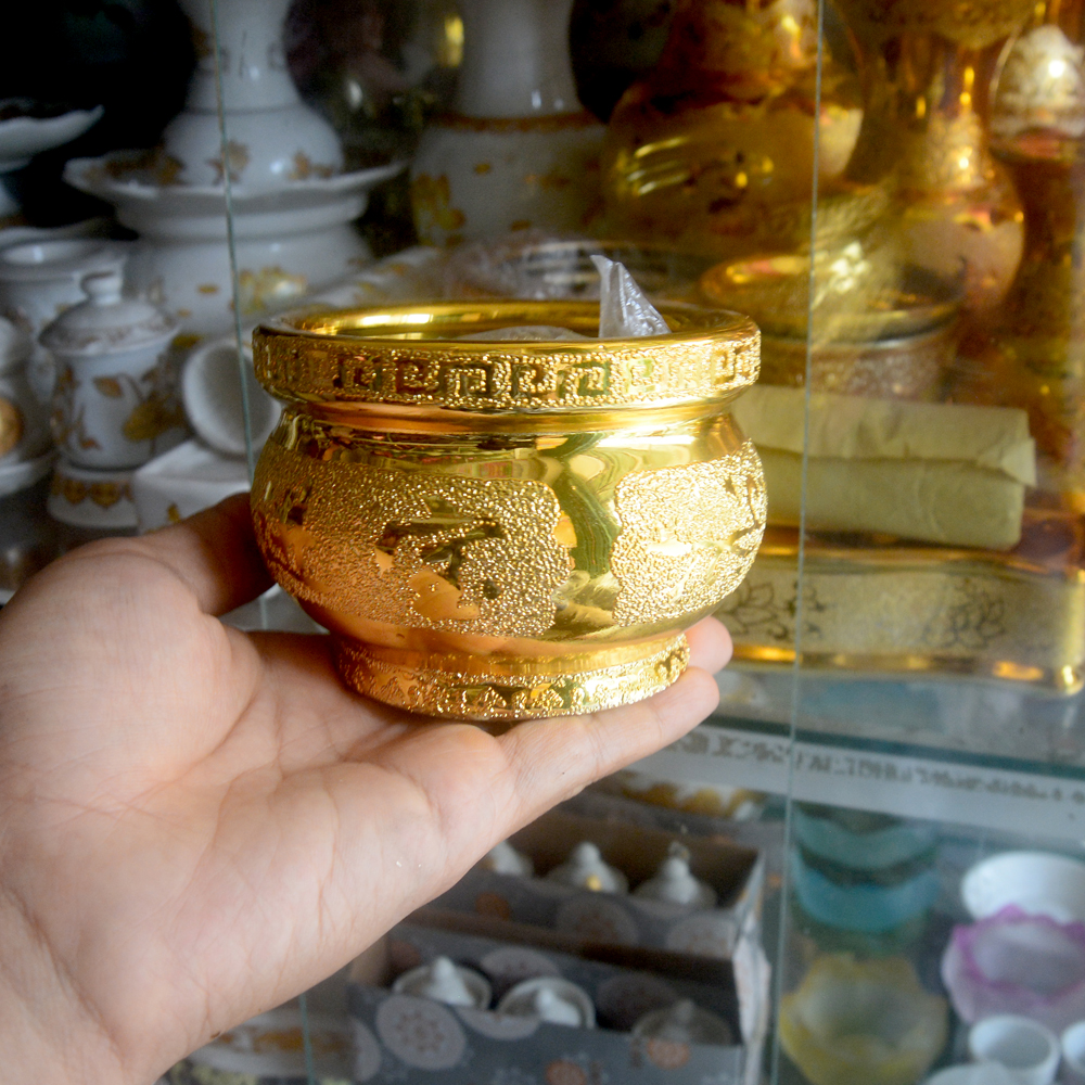 [HCM]Lư hương thờ cúng kim sa vàng-Nhiều cỡ