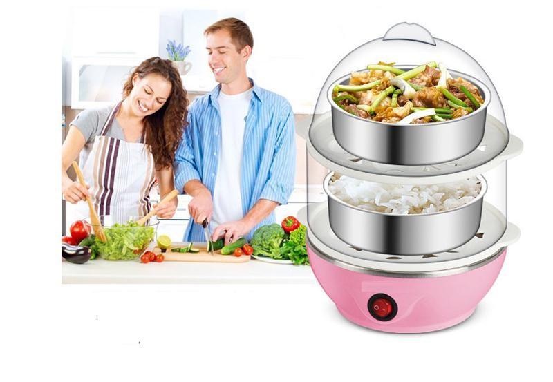 Máy luộc trứng hấp thức ăn 2 tầng đa năng Mini EGG BH109