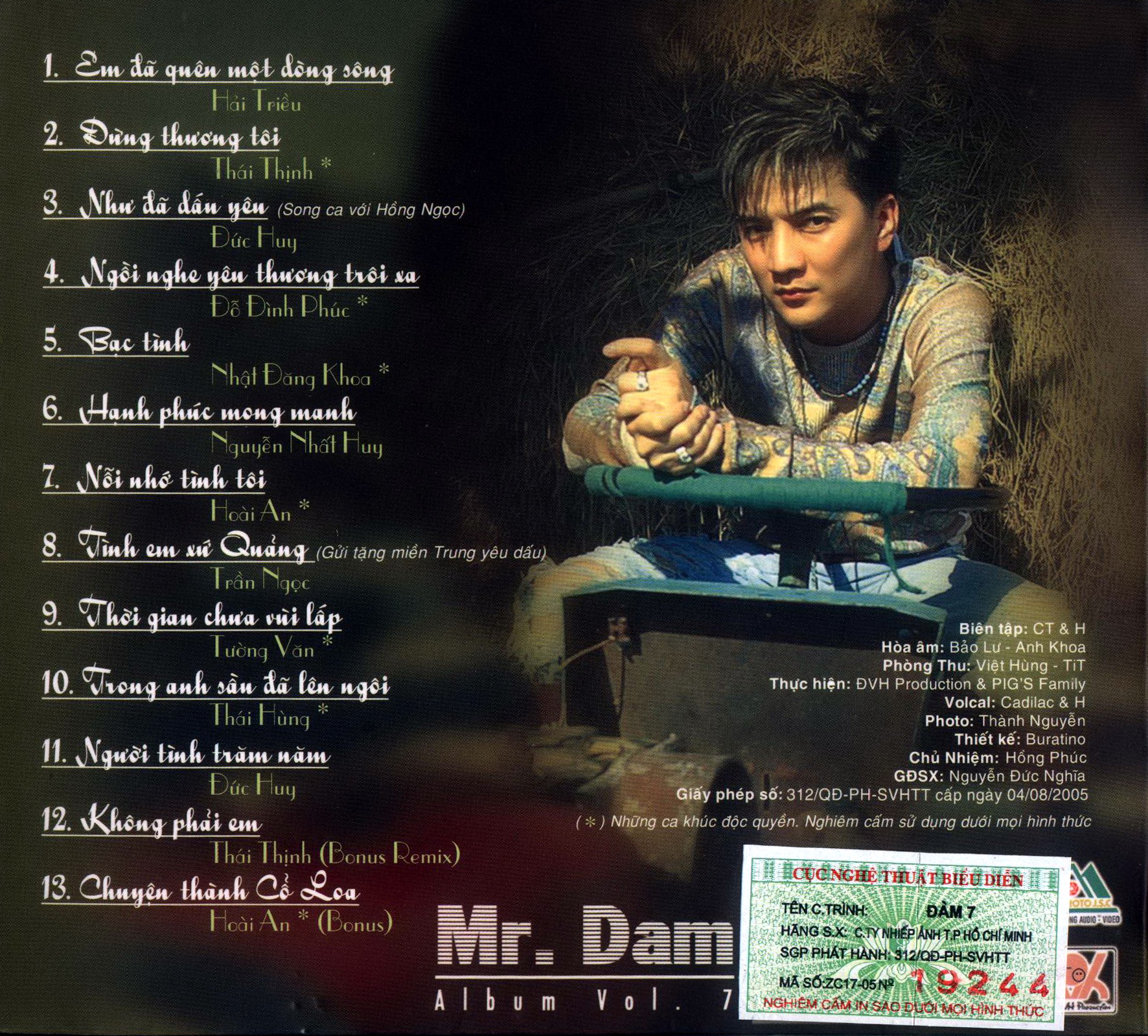 Bộ 5 đĩa cd nhạc đàm vĩnh hưng 5