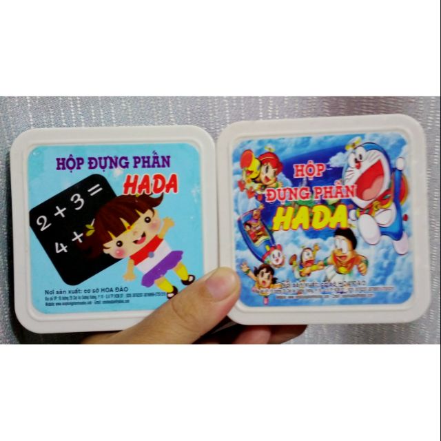 Hộp Đựng Phấn HaDa (Có sẵn 4 phấn trắng + mút lau bảng)