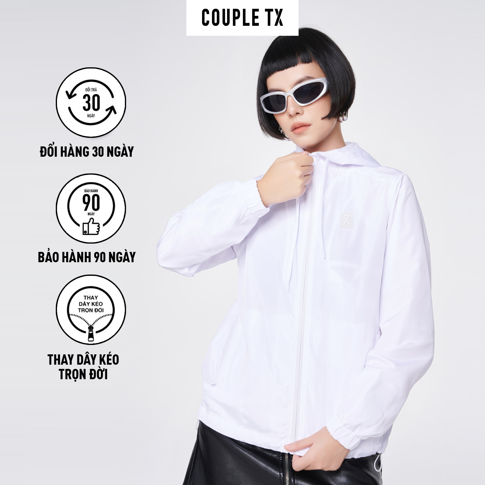 Áo Khoác Dù Nữ COUPLE TX - Áo Khoác Chống Nắng, Tránh Gió, Có Nón Basic WOP 2047/ WOP 2040