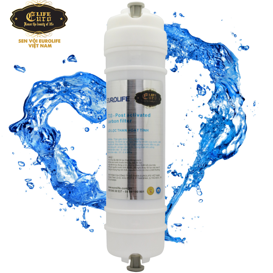 Lõi lọc T33 dùng cho máy lọc UF (Nano) Eurolife (Post Activated Carbon filter) EL-T33 (UF)