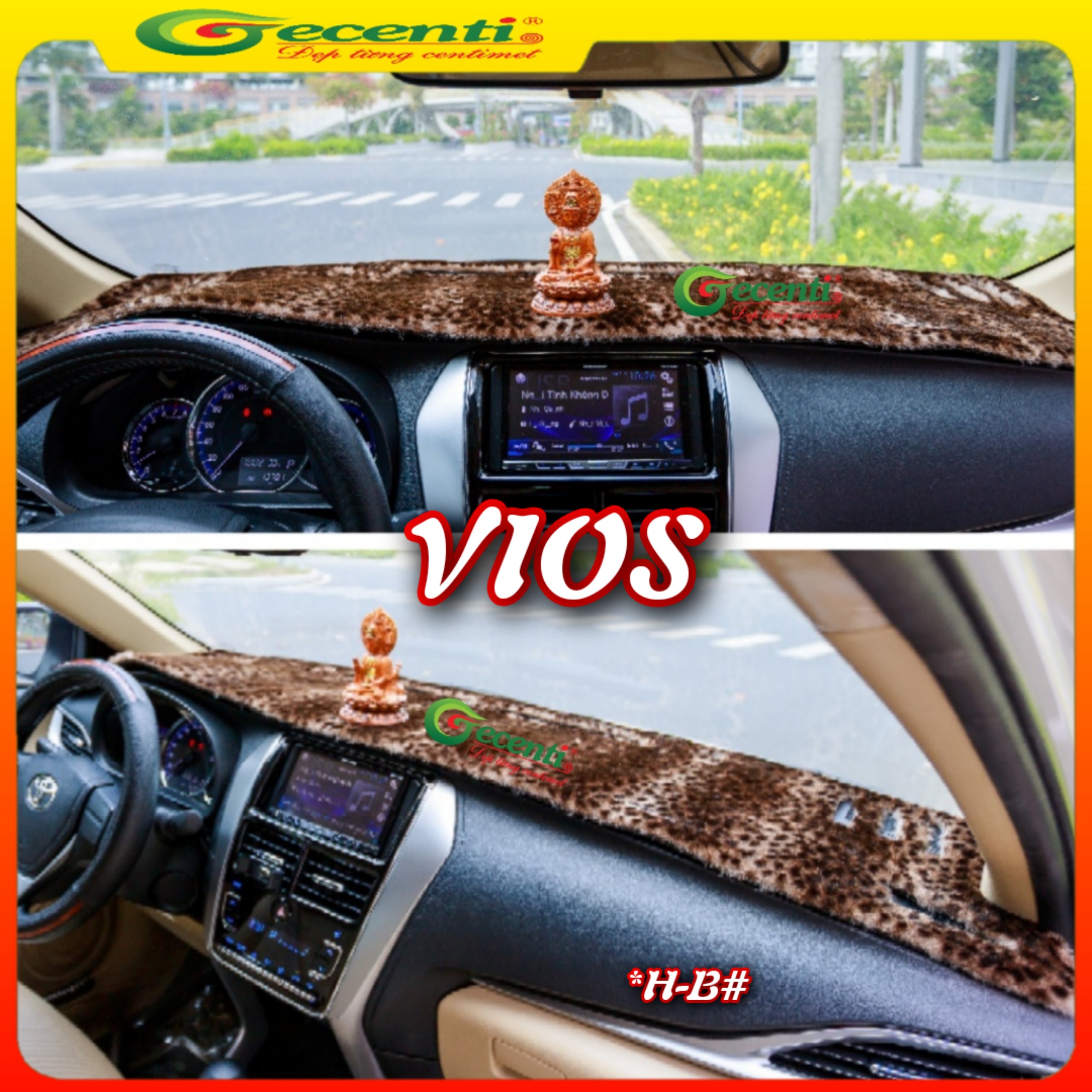 [HCM]Thảm taplo lông thú cao cấp VIOS-Thương hiệu GECENTI