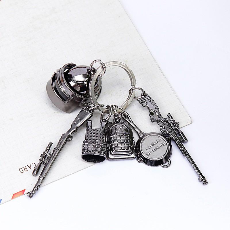 Bộ 6 Móc Khóa Pubg Mini Coper (Ka98  chảo  nón 3  balo 3  giáp 3  Awm )