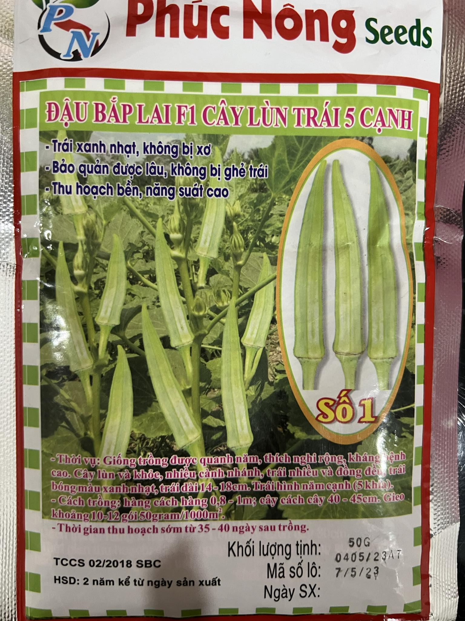 Hạt Giống Đậu Bắp 5 Cạnh Phúc Nông (Gói 50G)