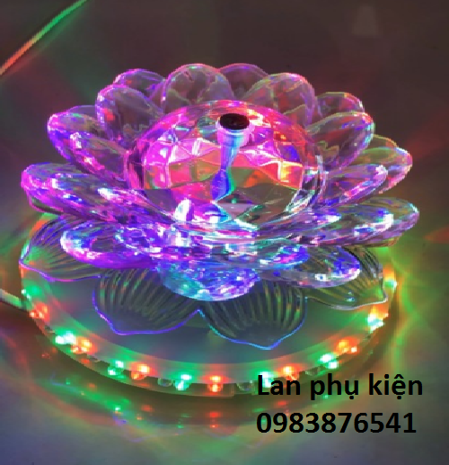 Đèn led hoa sen xoay tròn đèn bàn thờ.