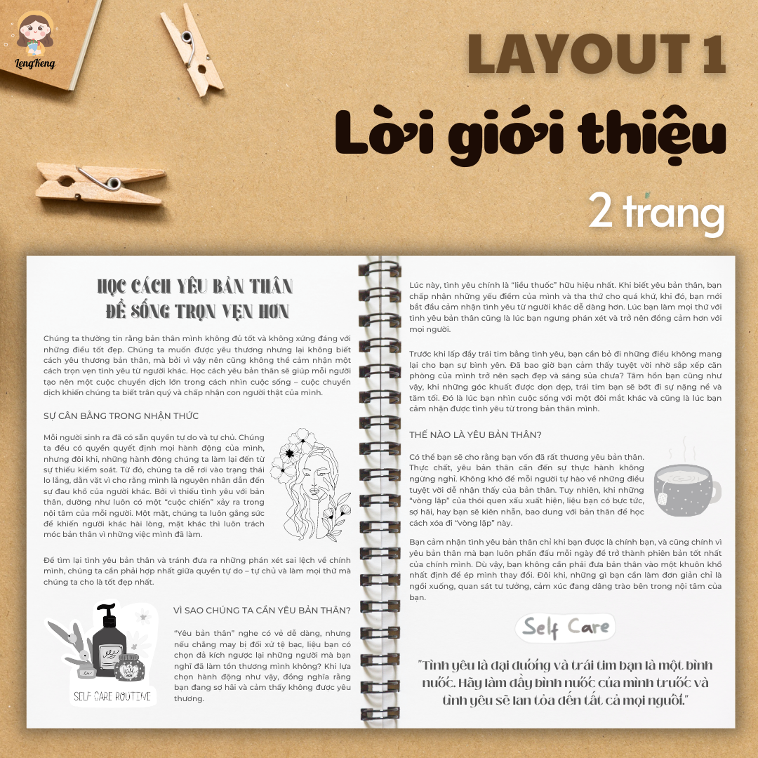 🌈[Sổ tay Nhật ký Yêu thương bản thân - Self-care planner] Sổ tay kế hoạch cuộc đời, phát triển bản thân