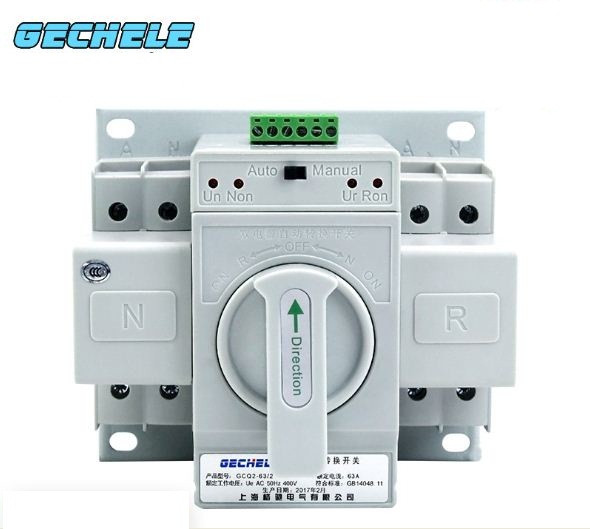 Ats 2p 63a bộ đổi nguồn điện tự động ats gechele gcq-02 2p 63a - ats 63a 2p