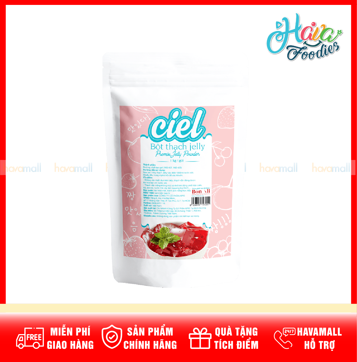[KÈM CÔNG THỨC] Bột Thạch Jelly Ciel 200g – Jelly Power