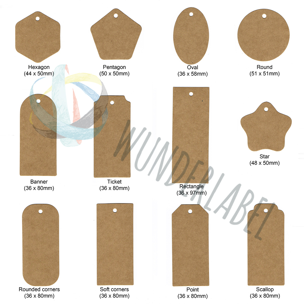 50pcs,Thẻ Tag Giấy Kraft / Trắng