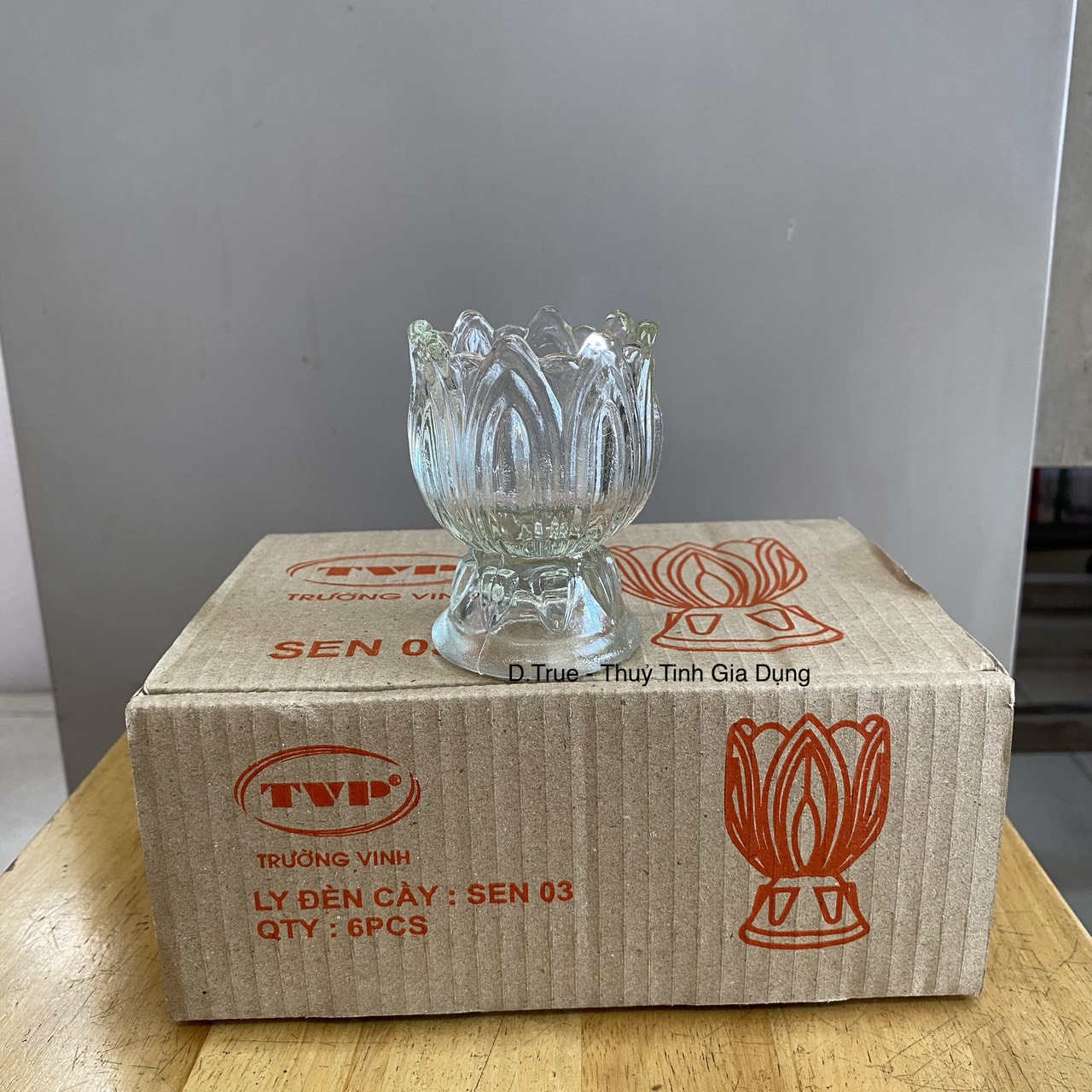 [Ly Đèn Cầy / Ly Đựng Nến] Hộp 6 Ly Sen 3 (50ML) Thủy Tinh