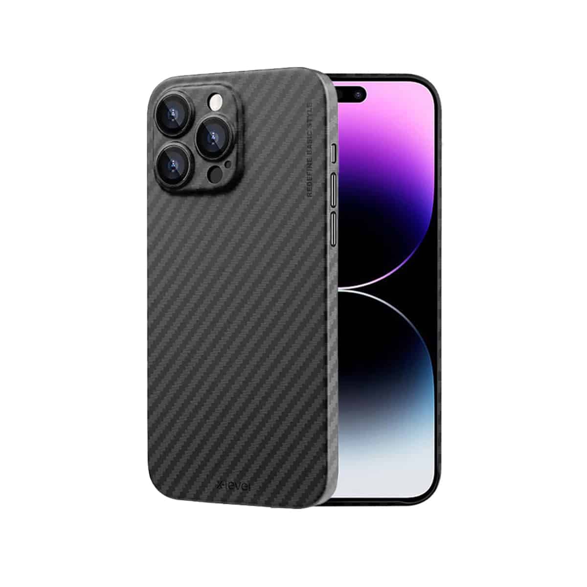 Ốp lưng iPhone 15 Pro Max/ 14 Pro Max/ 13 Pro Max siêu mỏng vân Carbon hiệu X-level