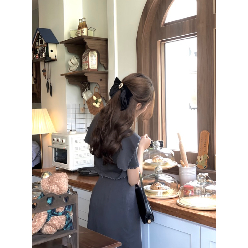 LILLIE | Set váy cổ thuỷ thủ thêu chân